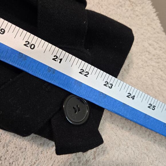 G by Guess Removable Fur Trimmed Pea Coat Size M Wool Blend Double Breasted - Picture 6 of 11